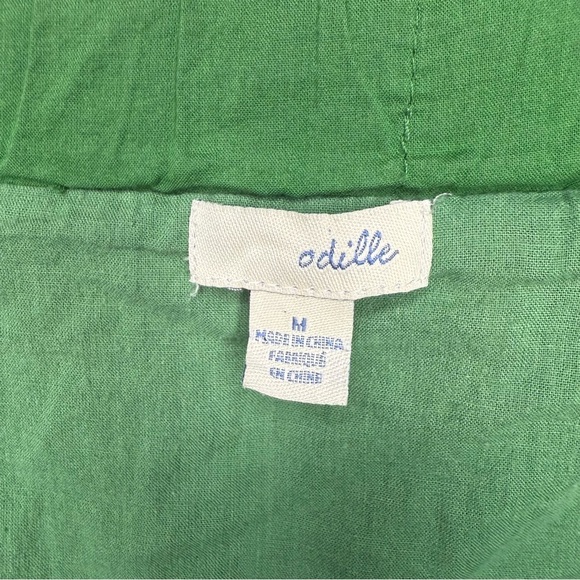 Odille Anthropologie Vibrant Green Full Skirt with Drawstring Size Medium GUC - Picture 4 of 5